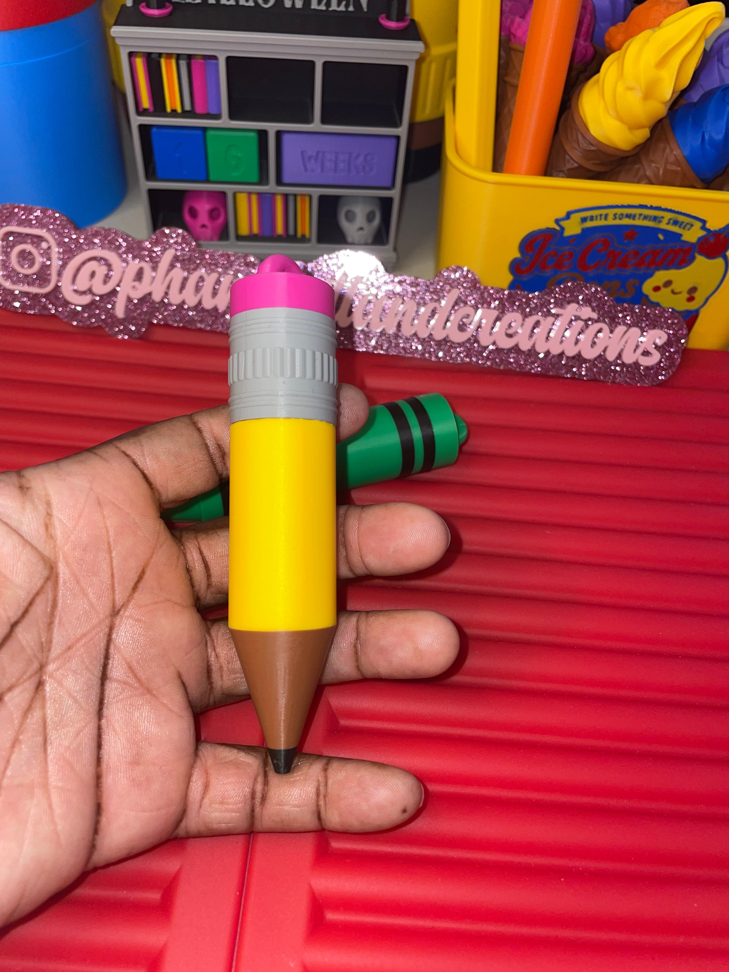 Pencil lip balm holder