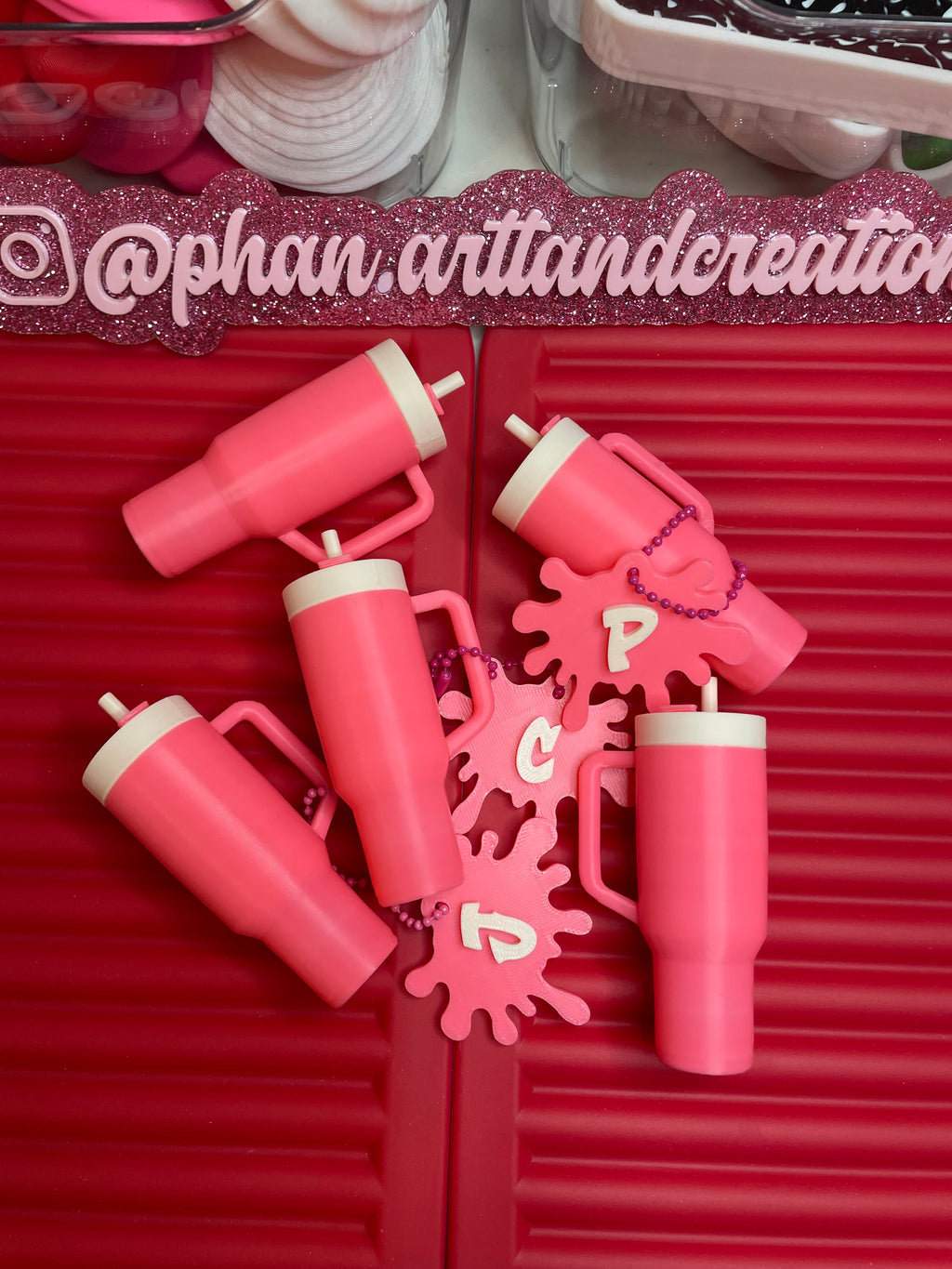 Mini tumblers lip balm holder/keychain
