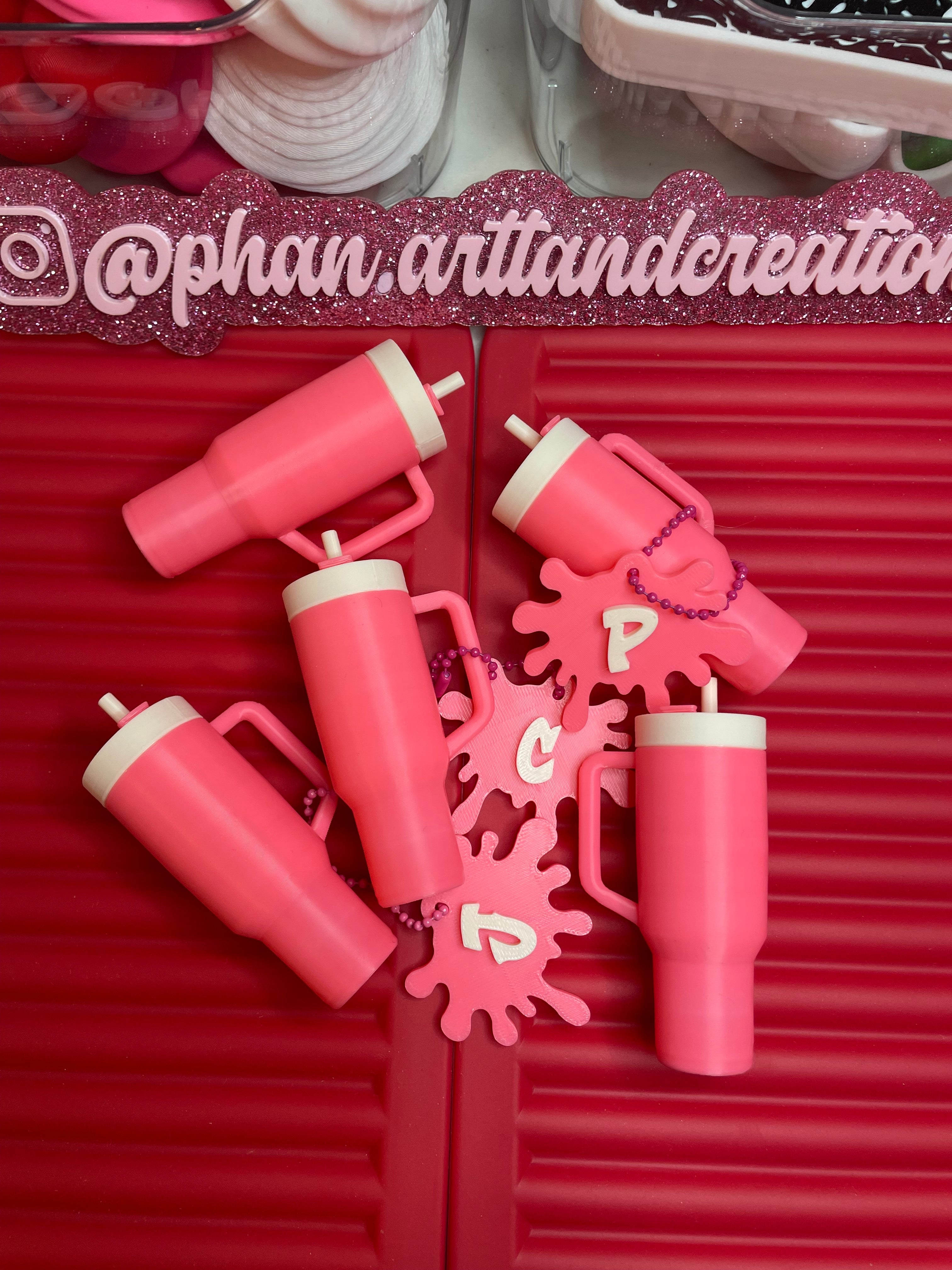 Mini tumblers lip balm holder/keychain