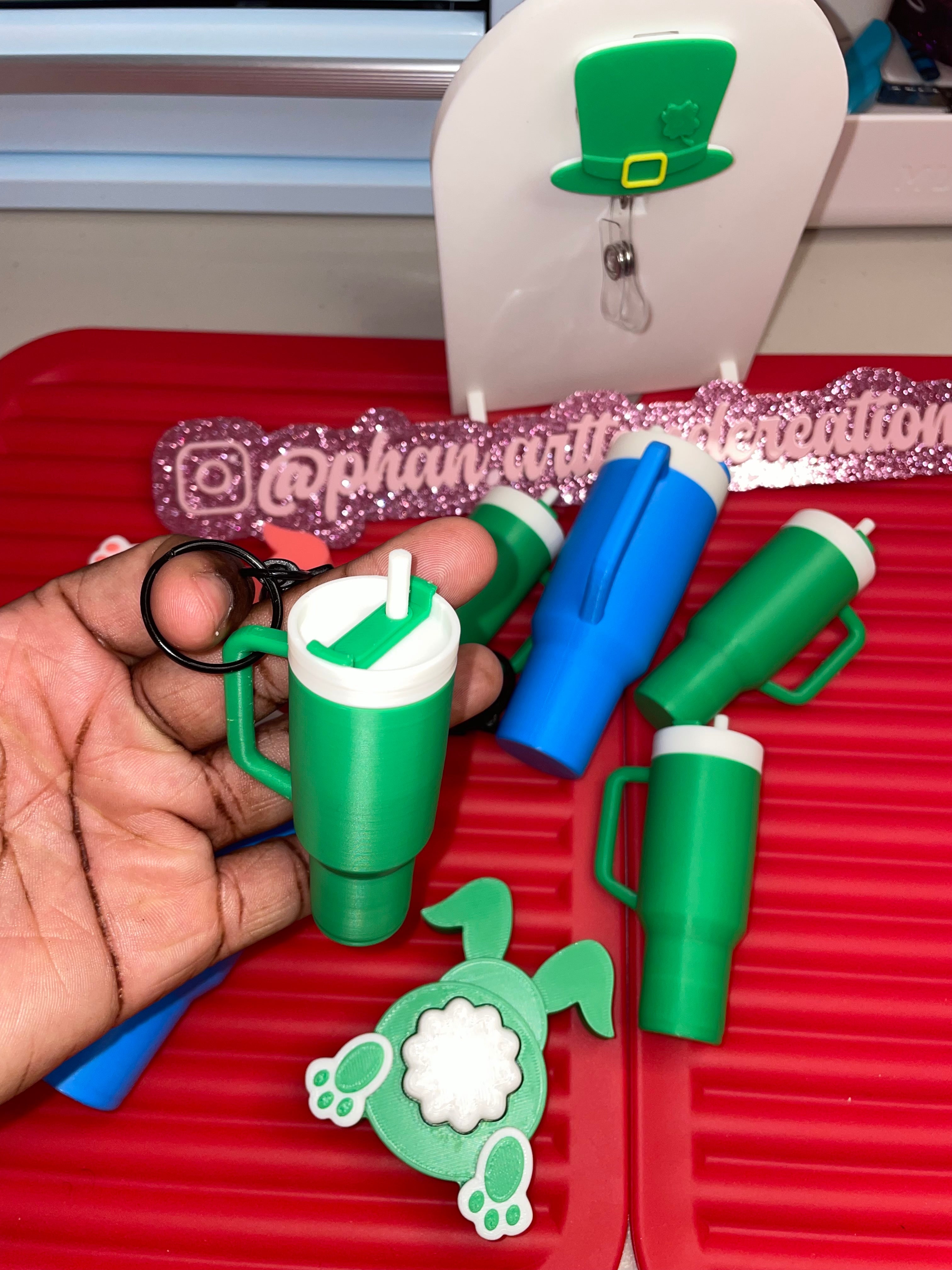 Mini tumblers lip balm holder/keychain