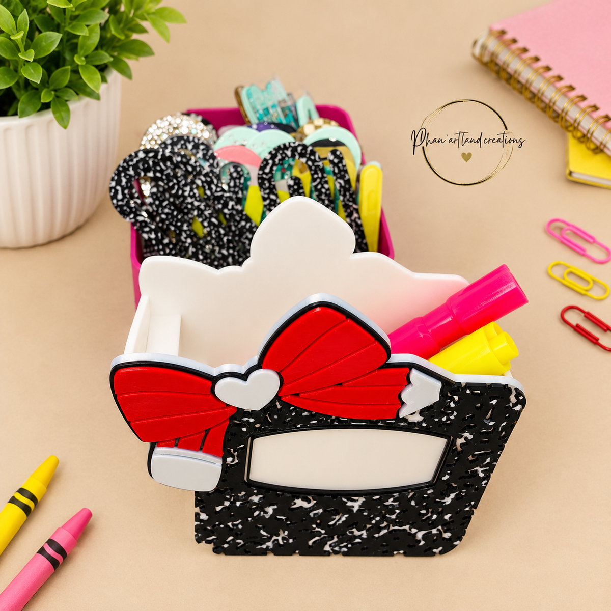 Composition pen/pencil holder