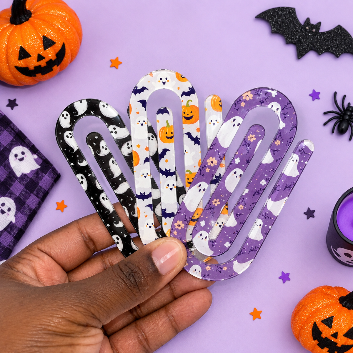 Halloween jumbo acrylic paperclips