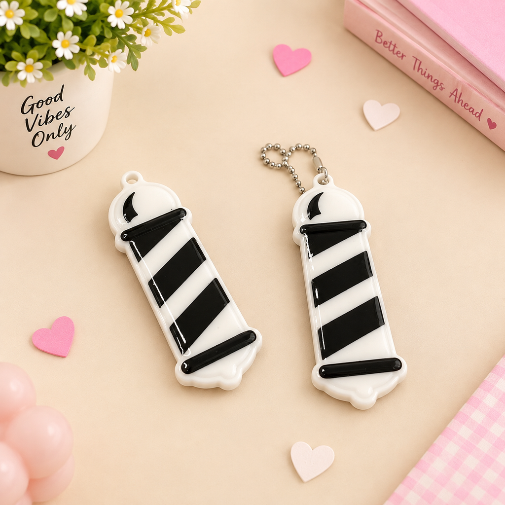 Barber Pole NFC Keychain