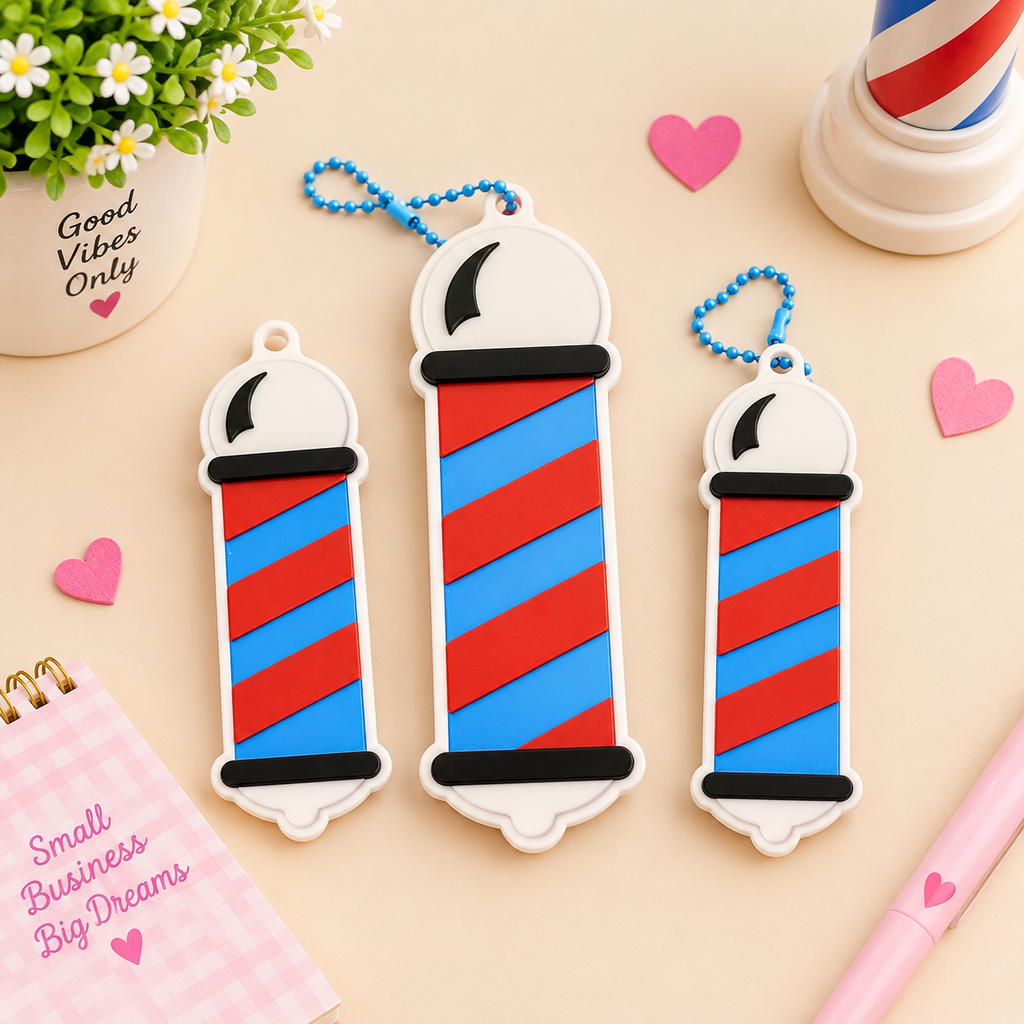 Barber Pole NFC Keychain