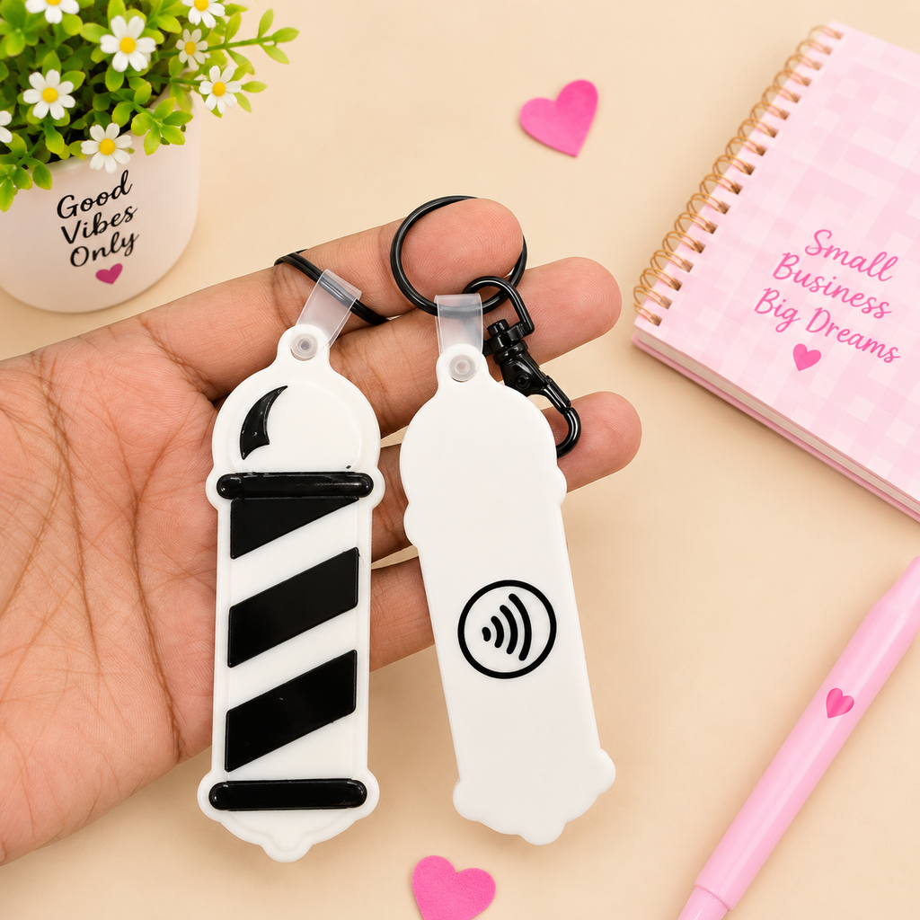 Barber Pole NFC Keychain